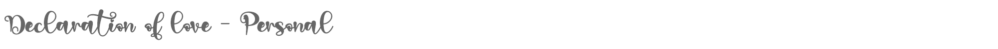 Sample characters Declaration Of Love Font